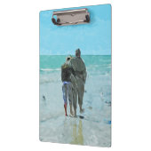 恋人たちの記念日をビーチ抽象芸術 クリップボード (左)