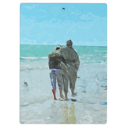 恋人たちの記念日をビーチ抽象芸術 クリップボード (裏面)