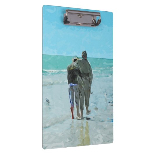 恋人たちの記念日をビーチ抽象芸術 クリップボード (右)