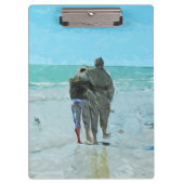 恋人たちの記念日をビーチ抽象芸術 クリップボード (正面)