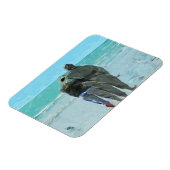 恋人たちの記念日をビーチ抽象芸術 マグネット (左側)