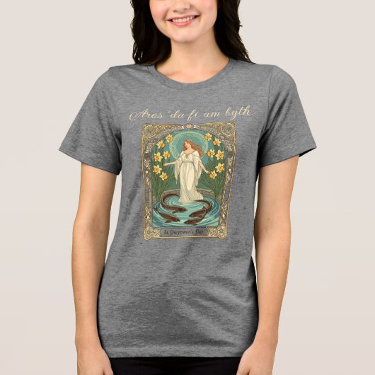 恋人たちの運勢を占うDwynwenの井戸とS トライブレンドTシャツ (正面)