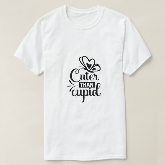 恋人たちへのユニークなカットデザイン Tシャツ (デザイン正面)