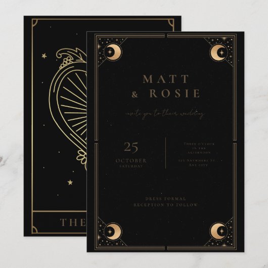 恋人たちを誘う、タロットウェディング招待状 招待状 (正面/裏面)