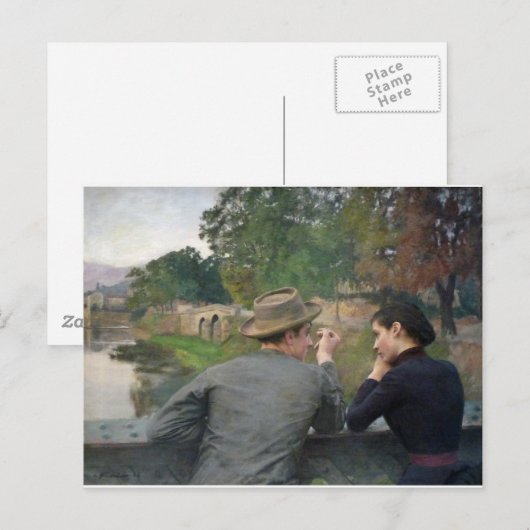 恋人たち1888年 ポストカード (正面/裏面)