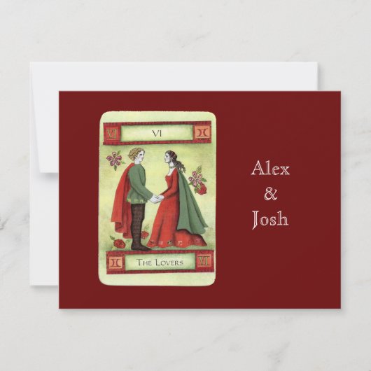 "恋人たち"のタロットカード 招待状 (正面)