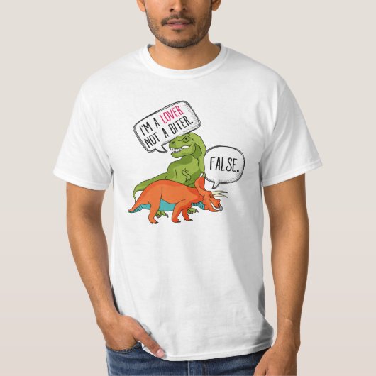 恋人ですよ T-Rex Tシャツ 恐竜 トリケラトプス (正面)