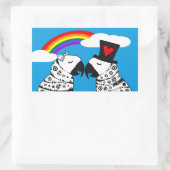 恋人とトランスジェンダー・パロット・ガール 長方形シール (バッグ)