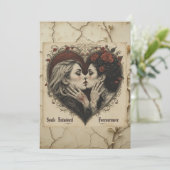 「恋人とバラ」- 平らなバレンタインカード シーズンカード (スタンド正面)