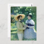 恋人と庭で出会うヴィンテージ絵画ズ ポストカード (正面/裏面)