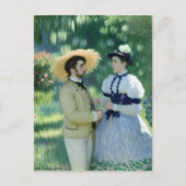 恋人と庭で出会うヴィンテージ絵画ズ ポストカード (正面)