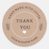 恋人と手作り感謝していで ラウンドシール (正面)
