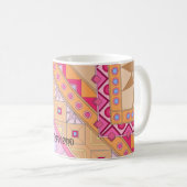 恋人に花のピンクの芸術を持つマグカップ コーヒーマグカップ (正面右)