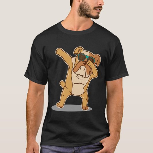 恋人に英語のブルドッグ Tシャツ (正面)