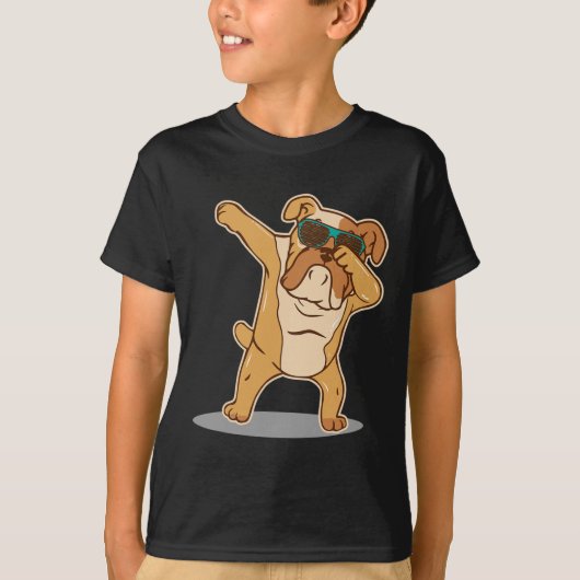 恋人に英語のブルドッグ Tシャツ (正面)