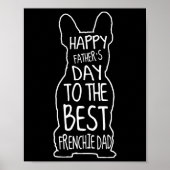 恋人のためのブルドッグギフト幸せな父祖の日フランス ポスター (正面)