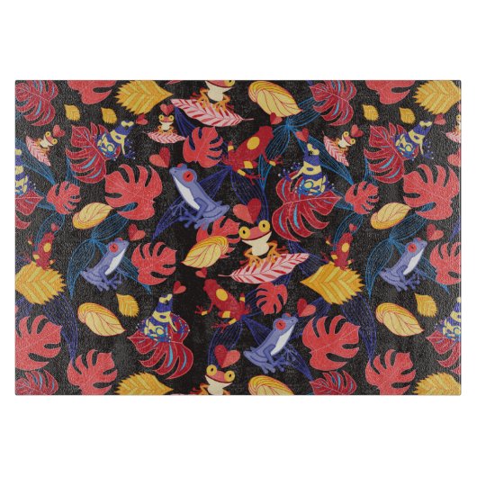 恋人のカエルのパターン カッティングボード (正面)