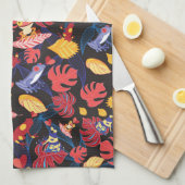 恋人のカエルのパターン キッチンタオル (四つ折り)