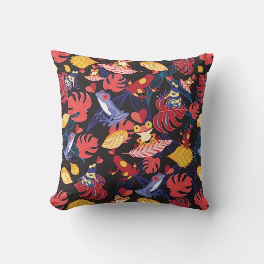 恋人のカエルのパターン クッション (正面)