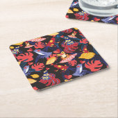 恋人のカエル2のパターン スクエアペーパーコースター (アングル)