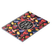 恋人のカエル|のモノグラムのパターン ノートブック (左側)