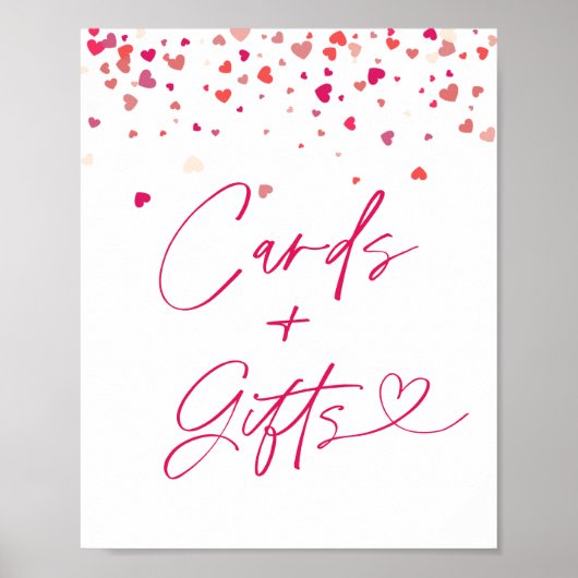 恋人のカードとギフトのサイン ポスター (正面)
