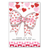 恋人のカードと贈り物 テーブルナンバー (裏面)