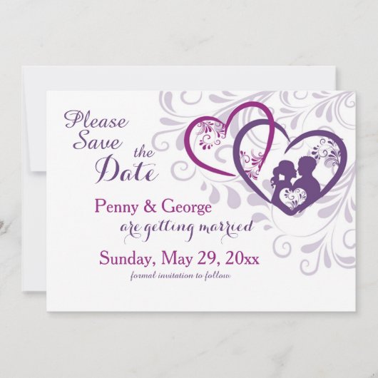 恋人のセーブ・ザ・デート案内 招待状 (正面)