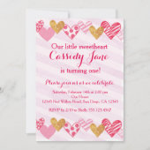 恋人のハートの誕生日の招待状 招待状 (正面)