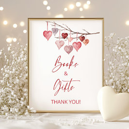 恋人のバレンタインの本と贈り物 ポスター