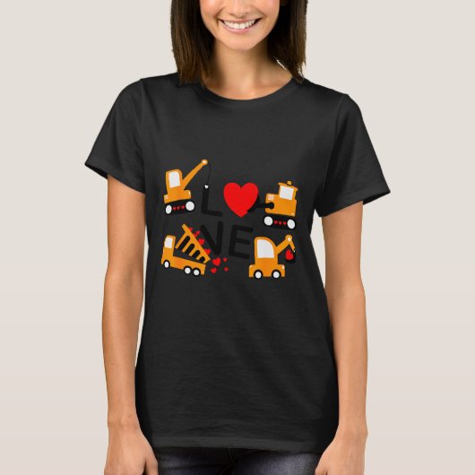恋人のバレンタインデーのダンプトラック Tシャツ (正面)