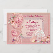 恋人のバレンタインデーのパーティー 招待状 (正面)