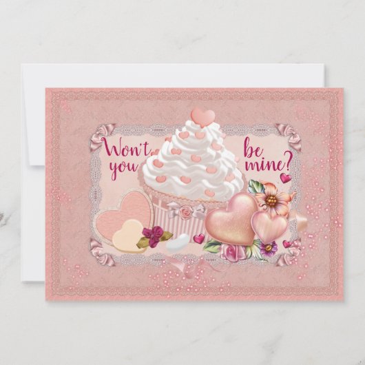 恋人のバレンタインデーのパーティー 招待状 (裏面)