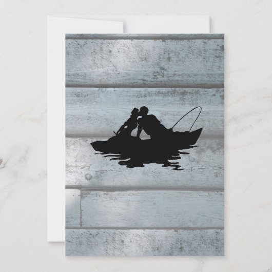 恋人のボートの結婚式招待状を採取するヴィンテージ 招待状 (裏面)