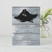 恋人のボートの結婚式招待状を採取するヴィンテージ 招待状 (スタンド正面)