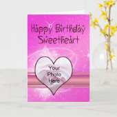 恋人の写真のバースデー・カード カード (黄色い花)