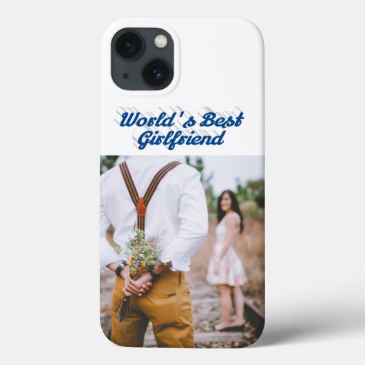 恋人の写真入りシーンブルーの文字 Case-Mate iPhoneケース (裏面)