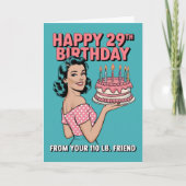 恋人の女子友達へのレトロでおもしろい誕生日カード カード (正面)