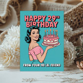 恋人の女子友達へのレトロでおもしろい誕生日カード カード