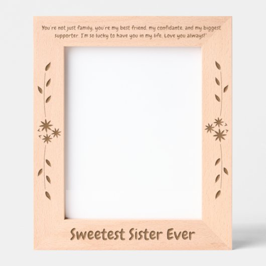 恋人の姉妹エバーレンティーズ贈り物の木造 レーザー彫刻フレーム (正面)
