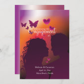 恋人の容認の婚約の発表 案内状 (正面/裏面)