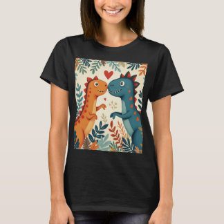 恋人の恐竜Tシャツ Tシャツ