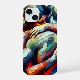 恋人の抱擁 ai 油絵スタイル iPhone 15ケース