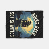 恋人の歌うボート乗りデザイン 海の唄う恋人たちへ フリースブランケット (正面(横))