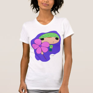 恋人の男の子(紫色の背景) Tシャツ