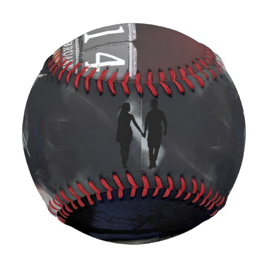 恋人の真夜中の月バレンタイン野球 野球ボール (裏面)