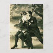 恋人の秘密セクシーヴィンテージピンアップカップル愛 ポストカード (正面)