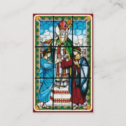 恋人の聖者のバレンタインのパトロン-神聖なカード 名刺 (正面)