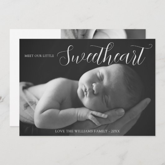 恋人の誕生の発表に会う 案内状 (正面/裏面)