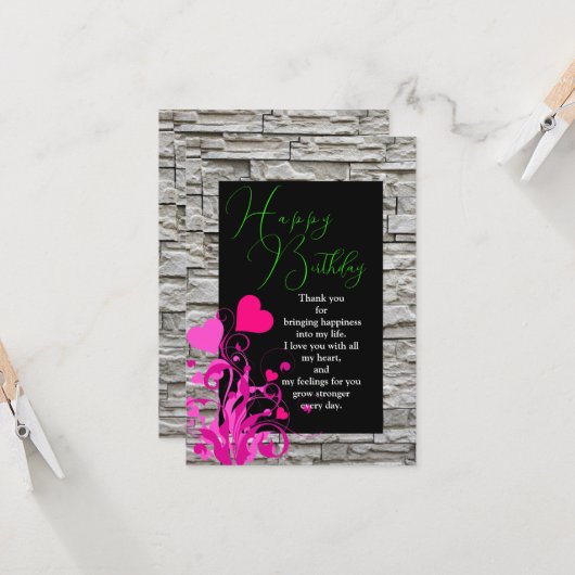 恋人の誕生日 カード (正面/裏面インサイチュ)